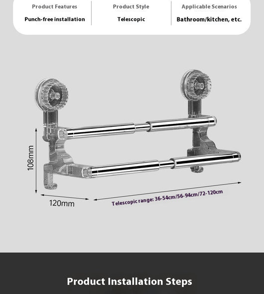 Repisa Organizadora de Toallas con Ventosas - Sin Perforaciones - Image 13