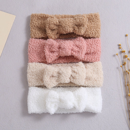 Diadema Elástica para Bebé con Moño - Fleece Suave