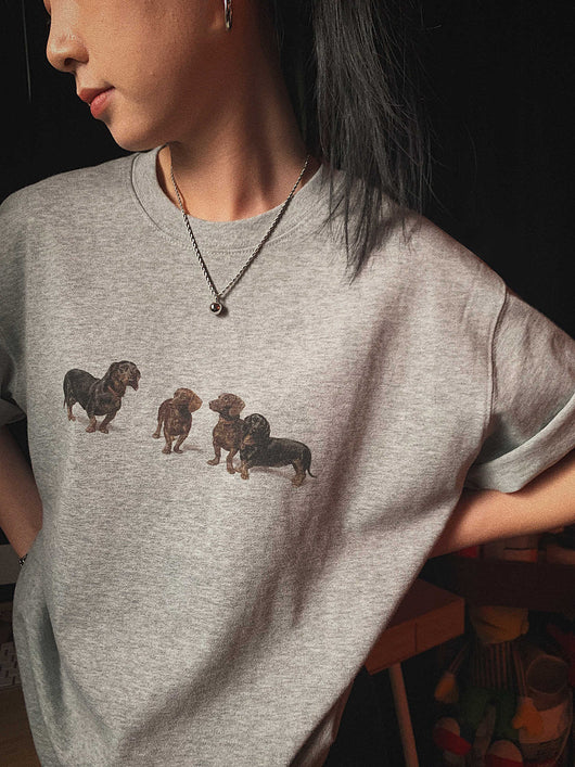 Camiseta Retro Perro Salchicha Americana de Manga Corta - Image 7