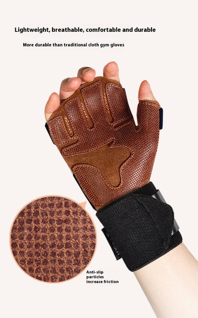 Guantes de Fitness de Cuero Genuino con Agarre Antideslizante - Image 15