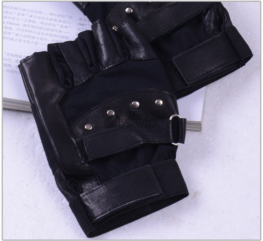 Guantes de cuero para hombre con aislamiento térmico y dedos libres - Image 6