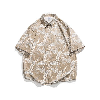 Camisa Suelta Estilo Japonés con Estampado Shell y Solapa - Image 7