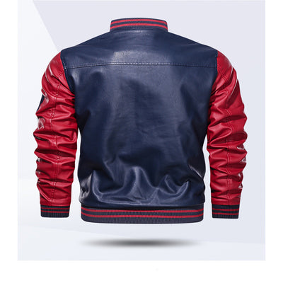 Chaqueta de Cuero PU Acolchada para Motociclista - Estilo Béisbol Hombre - Image 8