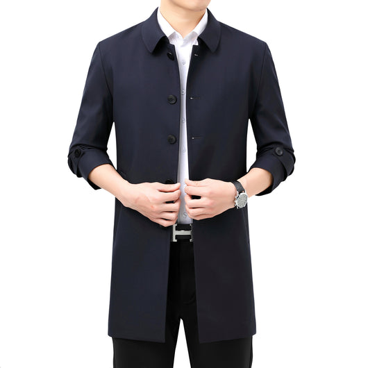 Abrigo Trench Coat Ejecutivo Largo para Hombre - Image 3
