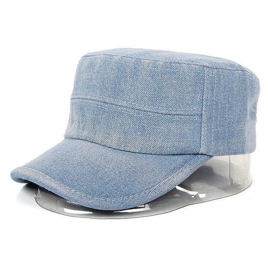 Gorra Plana Denim Vintage Lavado Desgastado para Hombre y Mujer - Image 6