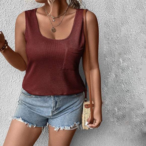 Chaleco Casual para Mujer con Bolsillos - Diseño Liso Versátil