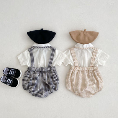 Blusa Cuello Babydoll con Efecto Dos Piezas a Cuadros - Image 3