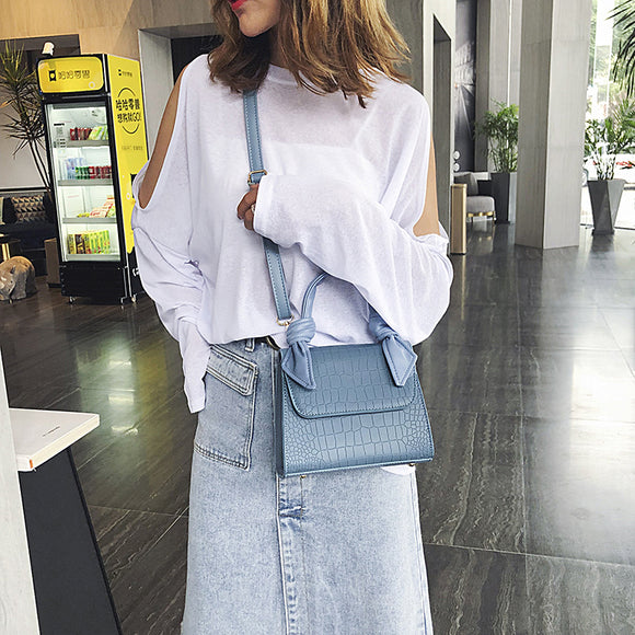 Bolso Cuadrado Portátil con Patrón de Piedra