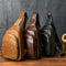 Bolsa de Pecho Minimalista de Cuero Genuino Gran Capacidad para Hombre