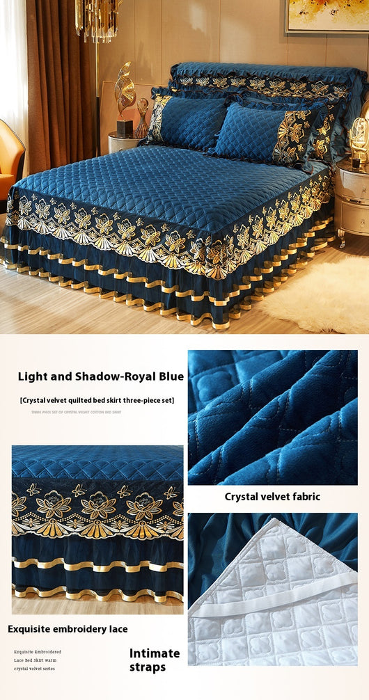 Volante de Cama de Cristal Europeo Terciopelo Grueso - Image 20