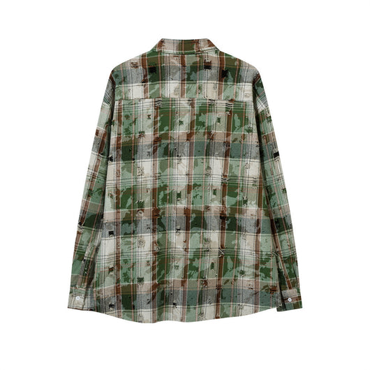 Camisa a Cuadros Suelta de Manga Larga para Hombre - Image 10