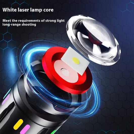 Linterna LED Láser Blanca con Luces Multicolor - Image 4