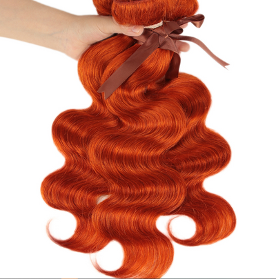 Flequillo de Cabello Real Estilo Cortina Naranja Europeo Americano - Image 4