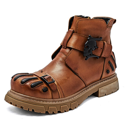 Botas Martin de Cuero para Hombre - Estilo Punk Rock con Suela Industrial - Image 2