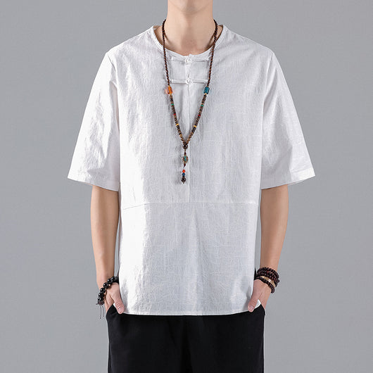 Camiseta Retro Jacquard Cuello Redondo para Hombre - Image 5