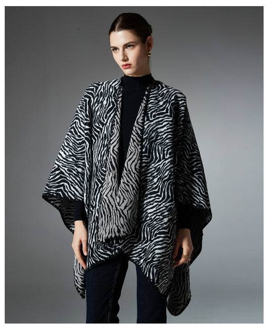 Chal Zebra Cálido de Largo Medio para Invierno - Image 10