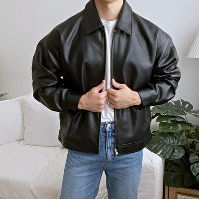 Chaqueta de Cuero para Motociclista Estilo Baseball - Image 9