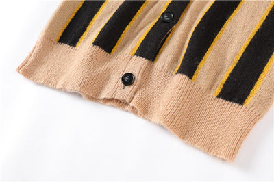 Cardigan Tejido de Rayas Verticales Holgado y Cómodo - Image 5