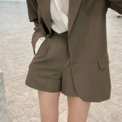 Blazer Suelto Primavera con Short A-Line de Cintura Alta para Mujer - Image 5