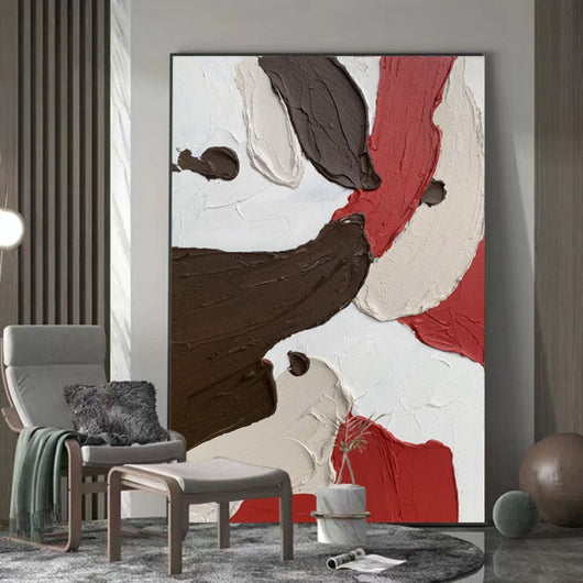 Cuadro Abstracto Moderno Óleo sobre Lienzo - Arte Texturizado Bloques de Color para Decoración del Hogar - Image 7