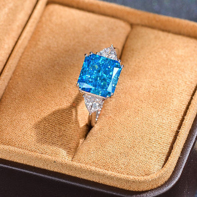 Anillo Flor de Hielo con Aguamarina y Carbono Alto - Image 14