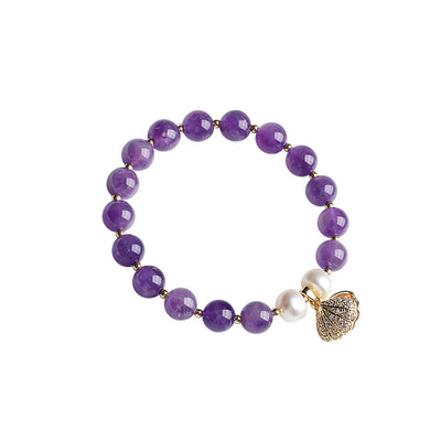 Pulsera de Cristal Amatista y Cuarzo Rosa - Corazón del Océano para Mujeres - Image 8