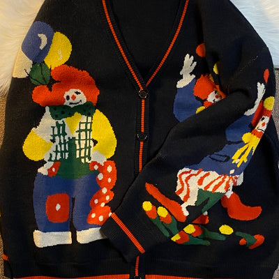 Cardigan Retro Cuento de Hadas - Estilo Clown Vintage Americano - Image 9