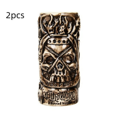 Taza Calavera Pirata Cerámica Estilo Tiki Hawaii para Cócteles - Image 13