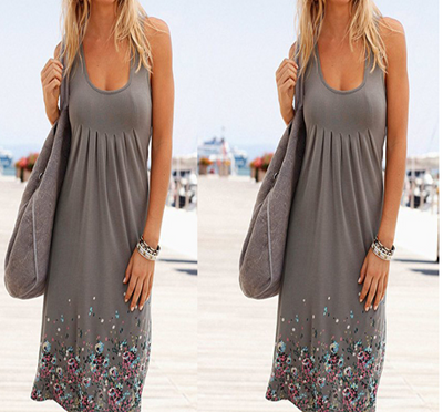 Vestido Floral Suelto sin Mangas para Verano - Casual y Cómodo - Image 17