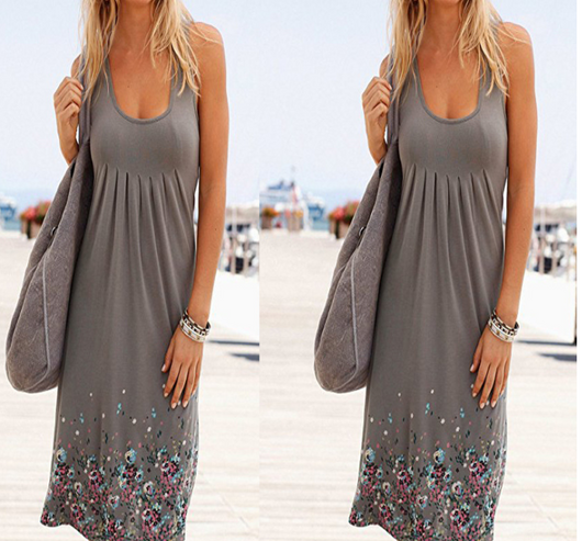 Vestido Floral Suelto sin Mangas para Verano - Casual y Cómodo - Image 17
