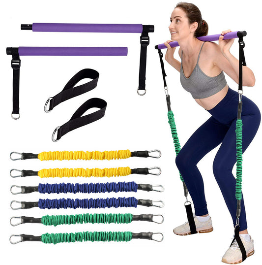 Barra de Pilates Ajustable con Resistencia