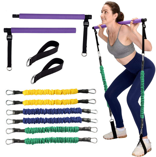 Barra de Pilates Ajustable con Resistencia