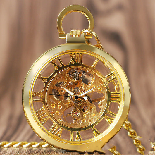 Reloj de Bolsillo Mecánico con Diseño Hueco Estilo Romano - Image 6