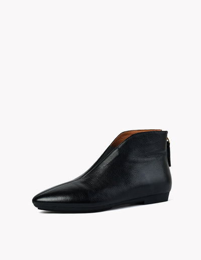Botines Retro de Cuero con Tacón Bajo y Cierre Trasero - Image 24
