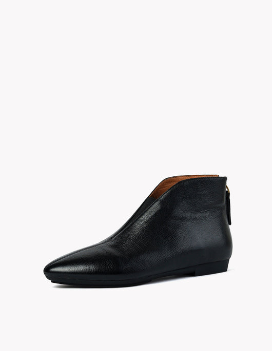 Botines Retro de Cuero con Tacón Bajo y Cierre Trasero - Image 24