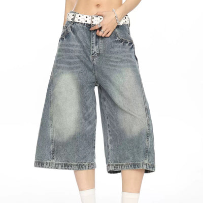 Pantalones Cortos Vaqueros Clásicos Sueltos y Rectos para Verano - Image 11