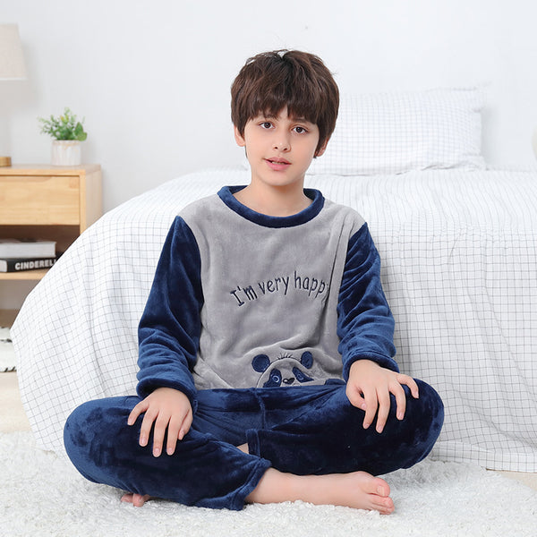 Pijama Infantil Otoño Invierno Cuello Redondo con Diseños Animados