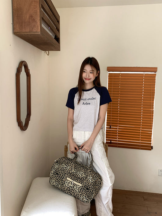 Bolsa de Hombro Estampado Leopardo en Lona para Mujer - Image 11