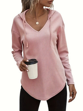 Sudadera Plus Size con Cuello V y Cordones Ajustables para Mujer - Image 7