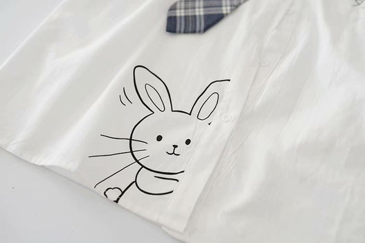 Camisa Escolar Suelta Estilo Japonés con Corbata - Manga Corta Versátil - Image 30