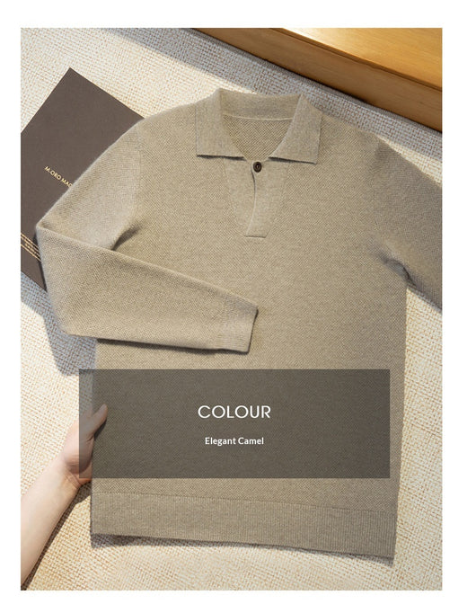 Suéter Tejido Suelto con Solapa para Hombre - Estilo Casual Moderno - Image 12