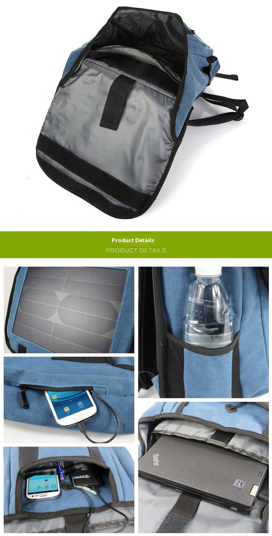 Mochila para Laptop Solar con Gran Capacidad Resistente para Aventuras - Image 11