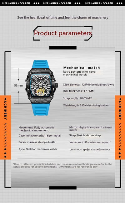 Reloj Mecánico Hueco para Hombre Resistente al Agua con Esfera Luminosa - Image 9