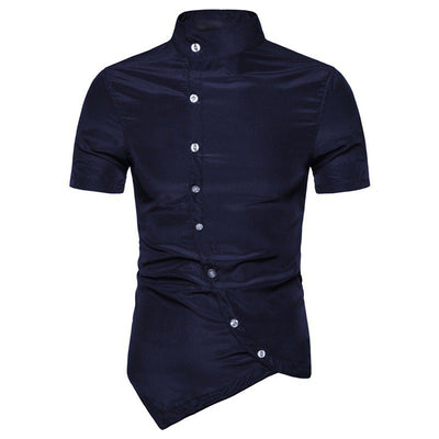 Camisa de Verano Casual con Cuello Mao y Botones Múltiples - Image 4