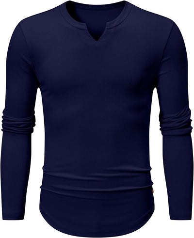 Camiseta Manga Larga Hombre Otoño Invierno - Diseño Sólido Casual - Image 31
