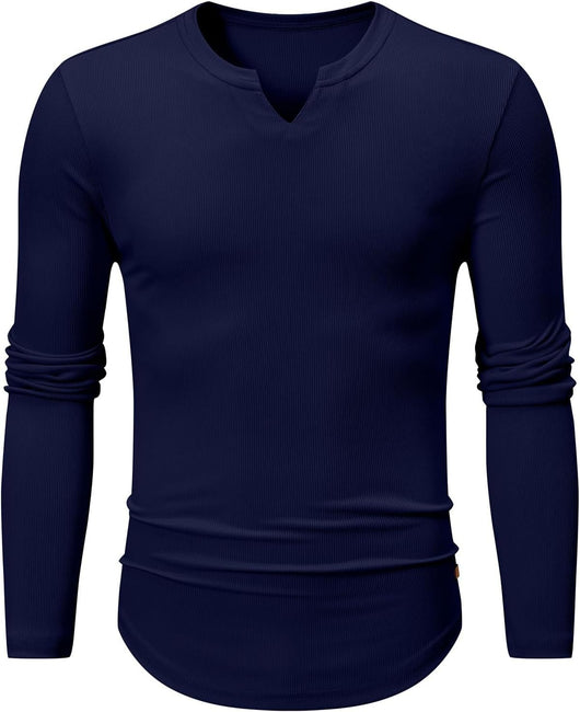 Camiseta Manga Larga Hombre Otoño Invierno - Diseño Sólido Casual - Image 31