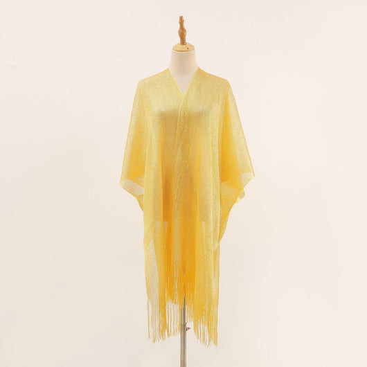 Pareo de Seda Gold y Silver - Blusa Playera con Abertura Lateral para Protección Solar - Image 12