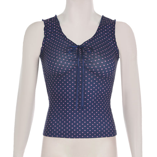Blusa Sin Mangas Tejida con Estampado de Lunares - Image 15