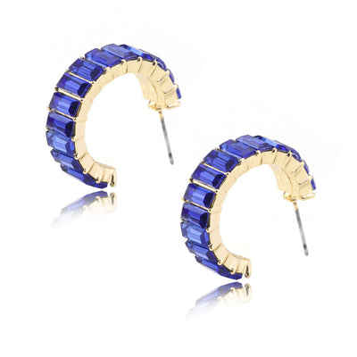 Aretes en Forma de C con Cristales Multicolores - Image 14
