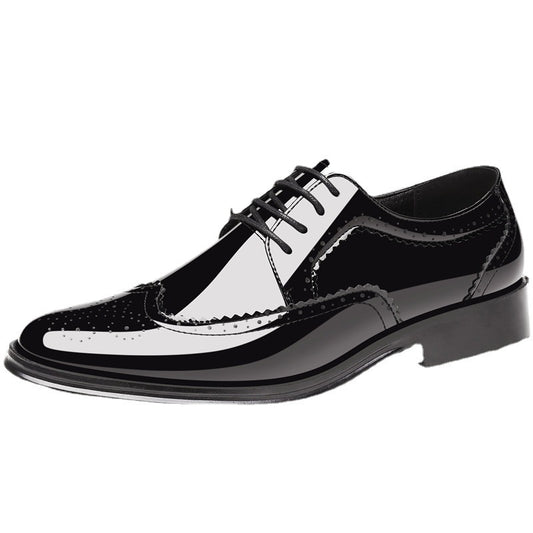 Zapatos de Cuero Charol para Hombre - Brogues Elegantes Brillantes